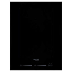 Smeg SIM631WLDX Dolce Stil Novo Induction Hob, Black/Stainless Steel